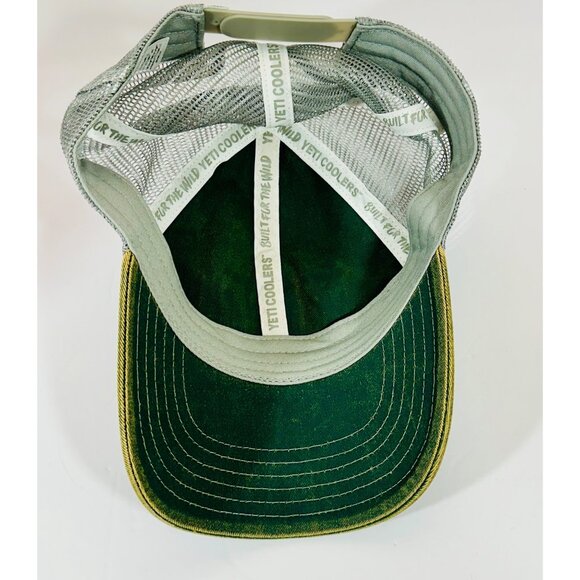Yeti Coolers Green Mesh Trucker Hat Adjustable Snapback Distressed Unisex Cap - Picture 10 of 11